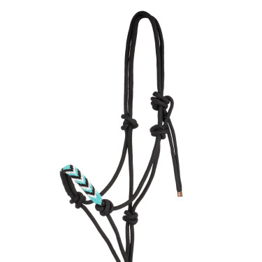 Capestro in corda con decorazioni e lunghina Pool's Nero