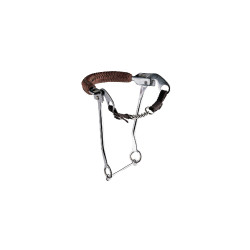 Hackamore in acciaio inox con musarola in cuoio intrecciato Pool's