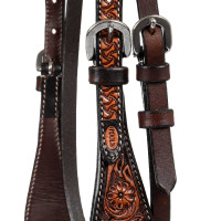 Capezzina western con decorazione floreale Pool's Marrone scuro Capezzina western con decorazione floreale Pool's Marrone scuro