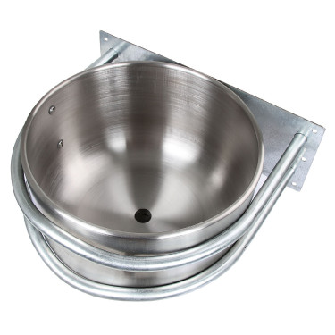 Mangiatoia inox rotonda 18l dritta Mangiatoia inox rotonda 18l dritta