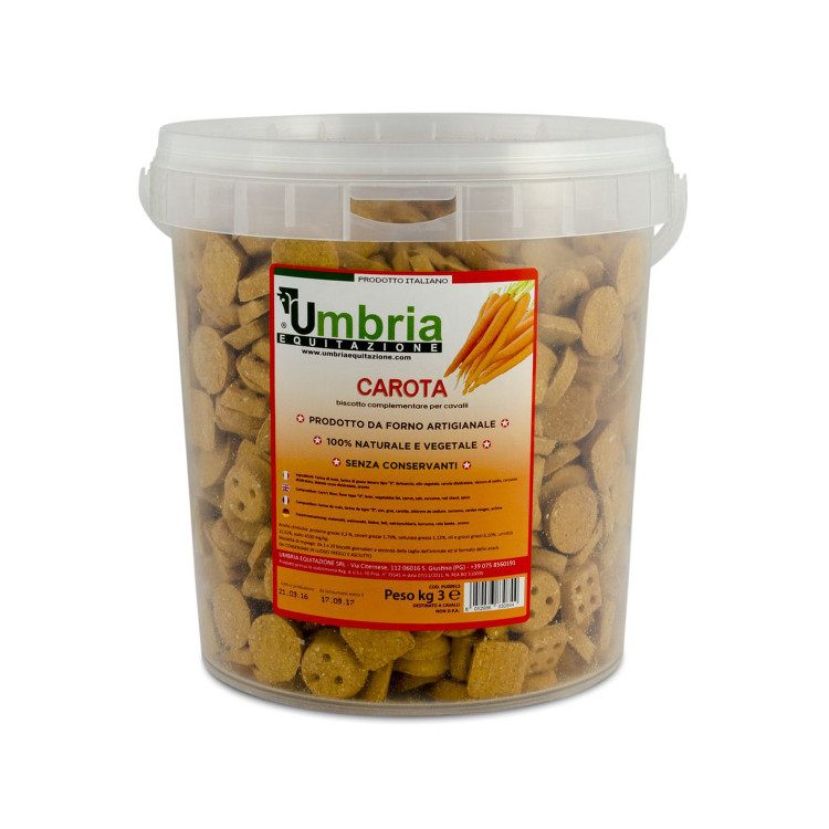 Crunchies per cavalli alla carota 3kg Umbria Equitazione