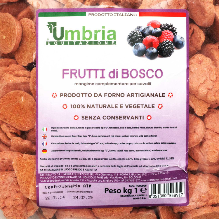 Crunchies per cavalli ai frutti di bosco 930g Umbria Equitazione Crunchies per cavalli ai frutti di bosco 930g Umbria Equitazione