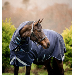 Coperta Horseware Rambo Duo Force 100g con liner da 100g e 300g Blu marino / blu marino / bianco