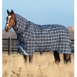 Coperta Horseware Rhino Plus Turnout 0g Marina a quadri / indaco Blu marino
