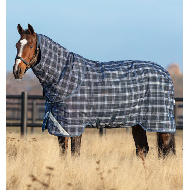 Coperta Horseware Rhino Plus Turnout 0g Marina a quadri / indaco Blu marino