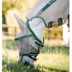 Maschera antimosche Horseware Rambo Plus Beige / verde Maschera antimosche Horseware Rambo Plus Beige / verde