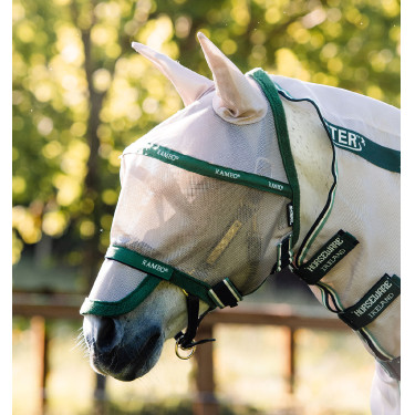 Maschera antimosche Horseware Rambo Plus Beige / verde Maschera antimosche Horseware Rambo Plus Beige / verde