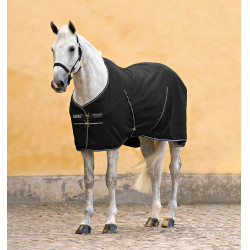 Coperta per box Horseware Rambo fodera in microfibra Nero / nero / argento Coperta per box Horseware Rambo fodera in microfibra Nero / nero / argento