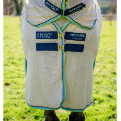 Coperta anti-mosche Horseware Amigo Bug Buster Blanco gesso / blu navy / foschia