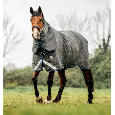Coperta Horseware Rhino HexStop Plus Turnout 0g Grigio / indaco / blu navy