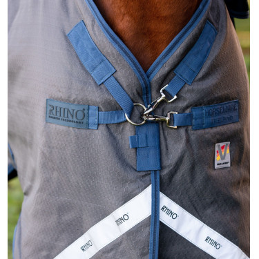 Coperta Horseware Rhino HexStop Plus Turnout 0g Grigio / indaco / blu navy