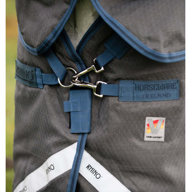 Coperta Horseware Rhino Hexstop Plus Turnout 100g Grigio / indaco / blu navy Coperta Horseware Rhino Hexstop Plus Turnout 100g Grigio / indaco / blu navy