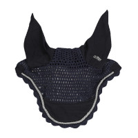 Cuffia antimosche pony Derby cotone Marino / argento / marino Blu