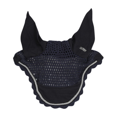 Cuffia antimosche pony Derby cotone Marino / argento / marino Blu