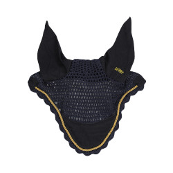 Cuffia per cavalli Derby in cotone Marina / oro / marina Blu marino