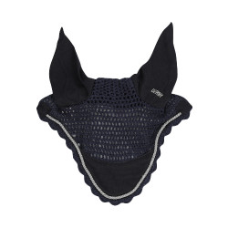 Cuffia per cavalli Derby in cotone Marino / argento / marino Blu