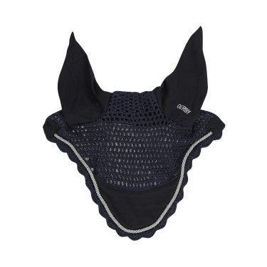 Cuffia per cavalli Derby in cotone Marino / argento / marino Blu