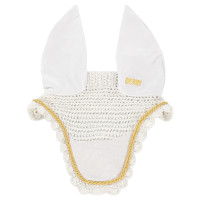 Cuffia per cavalli Derby in cotone Bianco / oro / bianco
