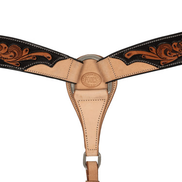 Pettorale western con decorazione floreale scura Pool's Nero / naturale