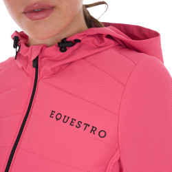 Piumino da donna in tessuto tecnico misto Equestro Caprifoglio Rosa