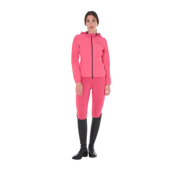 Piumino da donna in tessuto tecnico misto Equestro Caprifoglio Rosa