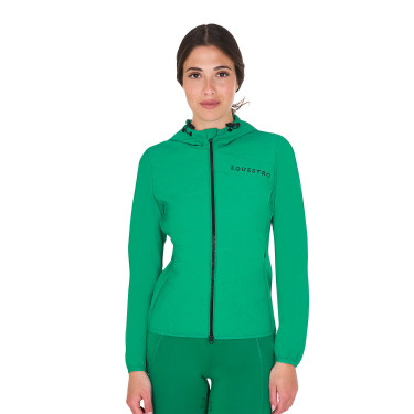 Piumino da donna in tessuto tecnico misto Equestro Verde oltremare