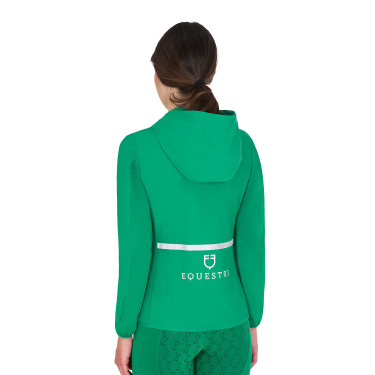 Piumino da donna in tessuto tecnico misto Equestro Verde oltremare