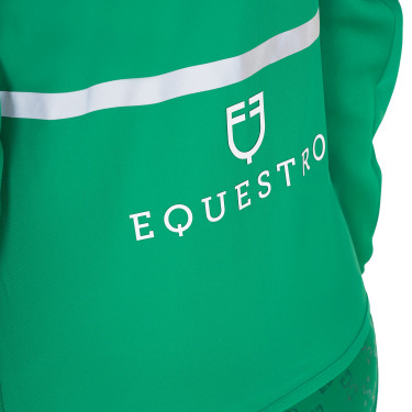 Piumino da donna in tessuto tecnico misto Equestro Verde oltremare