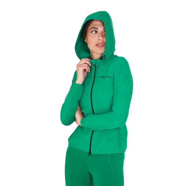 Piumino da donna in tessuto tecnico misto Equestro Verde oltremare
