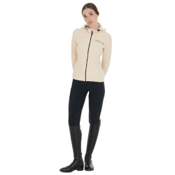 Piumino da donna in tessuto tecnico misto Equestro Beige