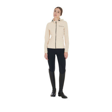 Piumino da donna in tessuto tecnico misto Equestro Beige