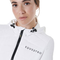 Piumino da donna in tessuto tecnico misto Equestro Bianco