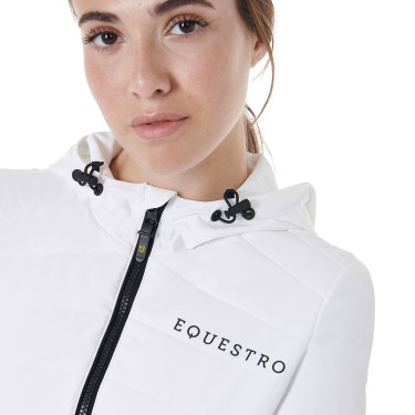Piumino da donna in tessuto tecnico misto Equestro Bianco