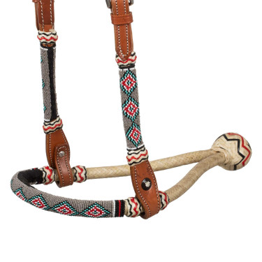 Set bosal perle di sabbia con redini in cotone mecate Pool's Set bosal perle di sabbia con redini in cotone mecate Pool's