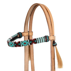 Filet sans morso con capezzina decorata con perline colorate Pool's Naturale Marrone