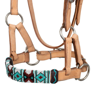 Filet sans morso con capezzina decorata con perline colorate Pool's Naturale Marrone