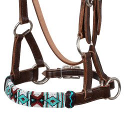 Filet sans morso con capezzina decorata con perline colorate Pool's Marrone scuro