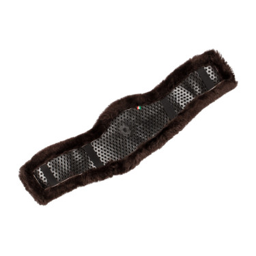 Coprigirante corto in gel classico con pelle di montone Acavallo Marrone