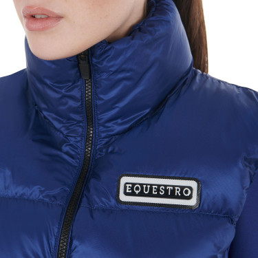 Gilet corto con zip da donna Equestro Blu sodalite