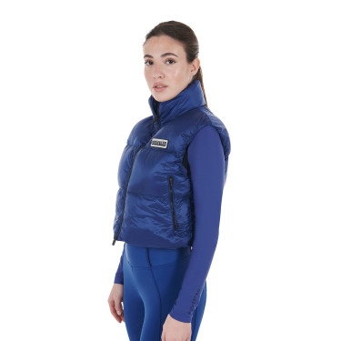Gilet corto con zip da donna Equestro Blu sodalite