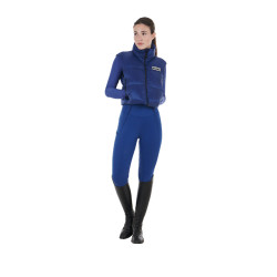 Gilet corto con zip da donna Equestro Blu sodalite