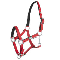 Capestro per puledro in cuoio imbottito al tatto morbido con doppia regolazione Supreme Rosso Capestro per puledro in cuoio imbottito al tatto morbido con doppia regolazione Supreme Rosso