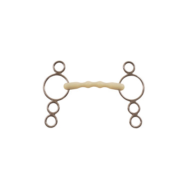 Morsiera gag Happy Mouth con cannone Mullen con imboccature a 4 anelli Morsiera gag Happy Mouth con cannone Mullen con imboccature a 4 anelli