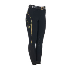 Pantaloni da equitazione da donna taglio slim con grip al ginocchio Equestro