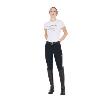 Pantaloni da equitazione da donna taglio slim con grip al ginocchio Equestro Pantaloni da equitazione da donna taglio slim con grip al ginocchio Equestro