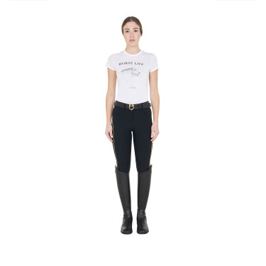Pantaloni da equitazione da donna taglio slim con grip al ginocchio Equestro Pantaloni da equitazione da donna taglio slim con grip al ginocchio Equestro