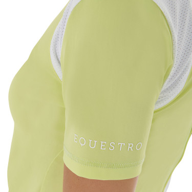 Polo da allenamento da donna taglio slim con inserti in mesh Equestro Polo da allenamento da donna taglio slim con inserti in mesh Equestro