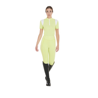 Polo da allenamento da donna taglio slim con inserti in mesh Equestro Polo da allenamento da donna taglio slim con inserti in mesh Equestro