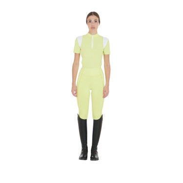 Polo da allenamento da donna taglio slim con inserti in mesh Equestro Polo da allenamento da donna taglio slim con inserti in mesh Equestro