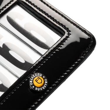 Portanumero da concorso a 4 cifre 12x8 cm Equestro con strass Nero